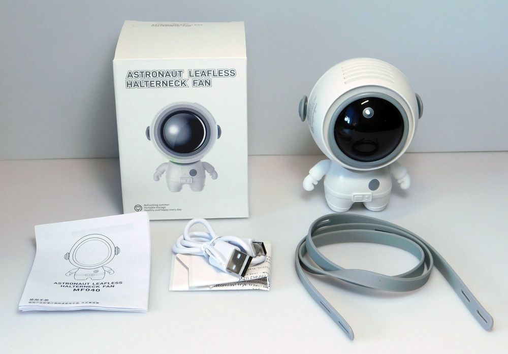 Astronauta wentylator wiatrak na szyję MF040 biały