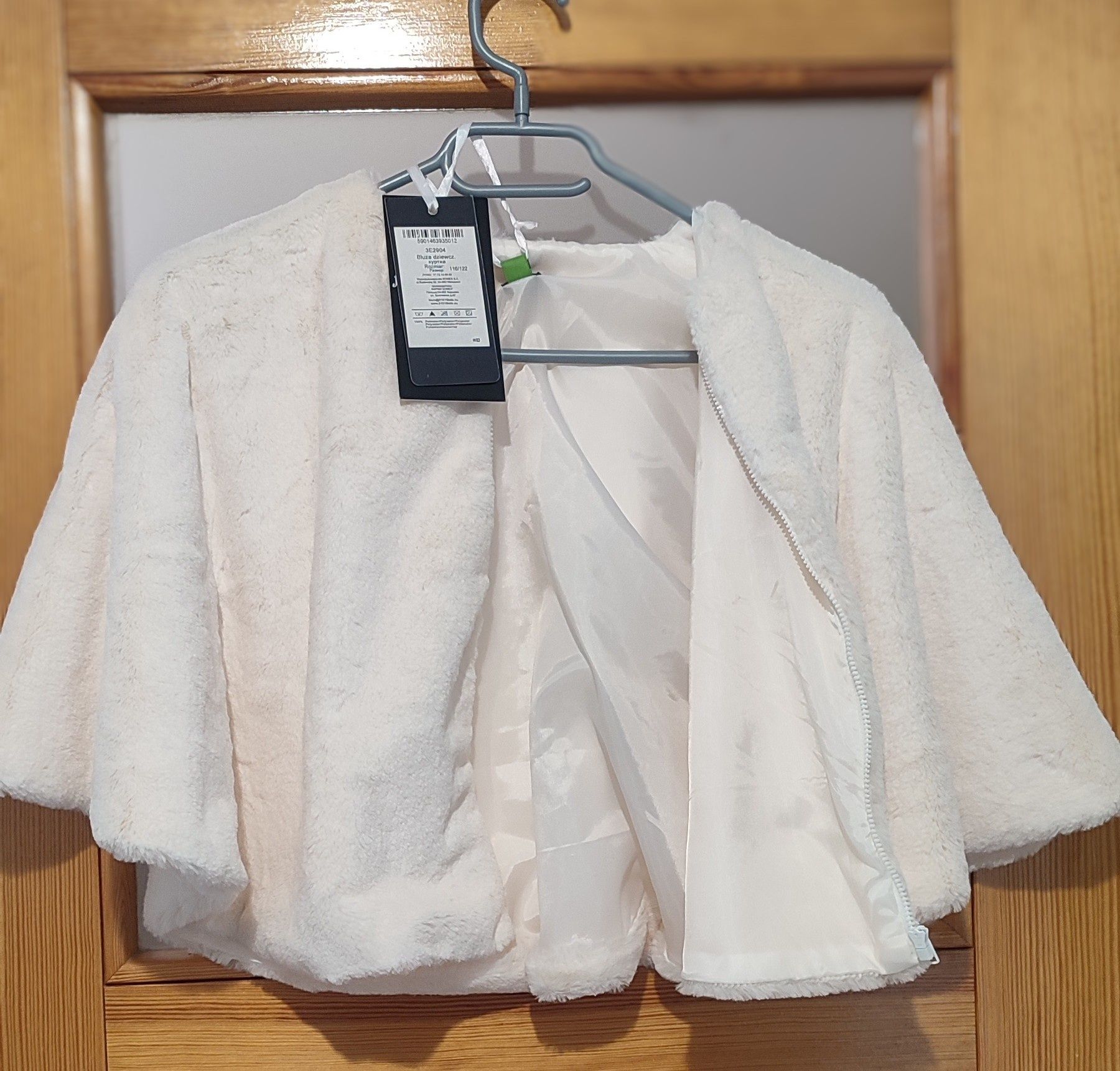 Komunia 5 10 15 Max&Mia futerko ecru bluza bolerko narzutka 122