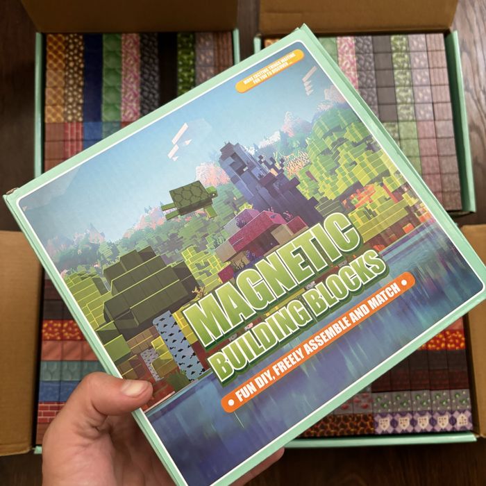 200ШТ +12шт героїв Конструктор магнітний майнкрафт minecraft блоки 3д