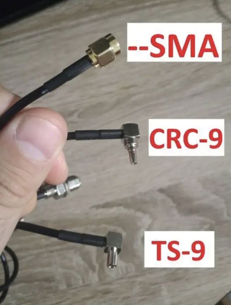 Комплект 4G Интернета MiMo квадрат кабель и переходики TS9,CRC9,SMA