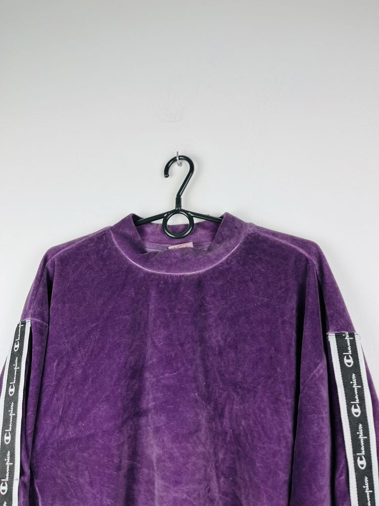 Fioletowa bluza welurowa damska Champion rozmiar XS fit S hoodie