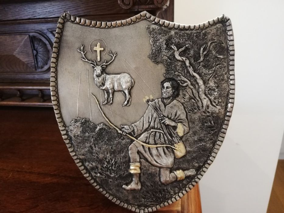 Pięky ryngraf Święty Hubert patron myśliwych