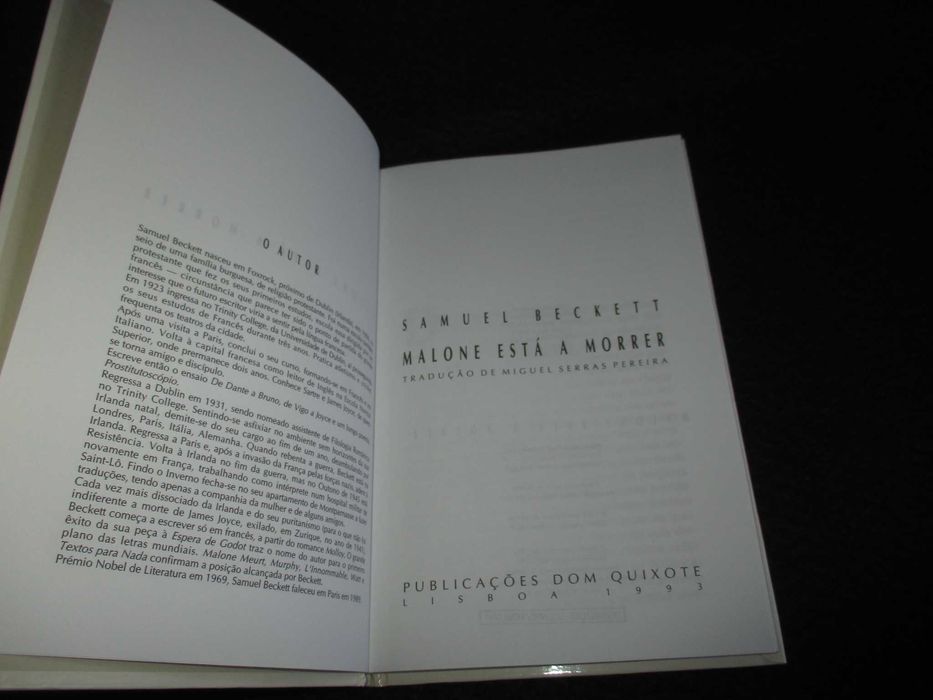 Livro Malone Está a Morrer Samuel Beckett