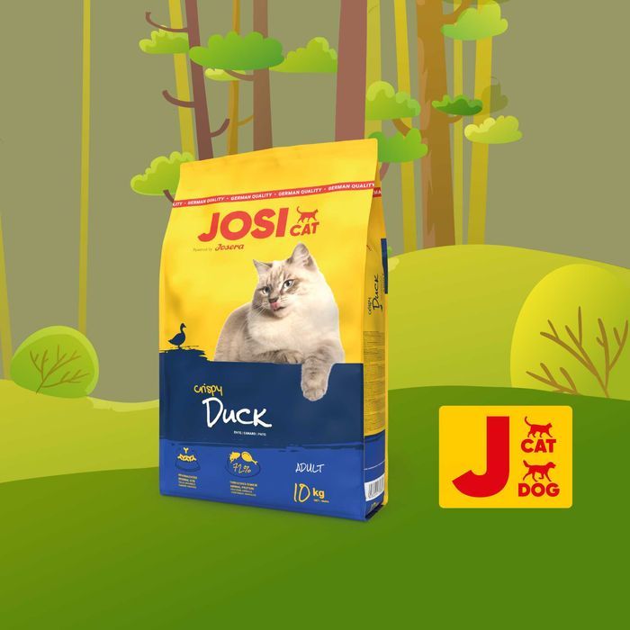 -15% JosiCat Crispy Duck 10кг від Josera. Корм з качкою для котів