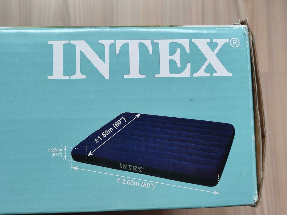 Матрац надувний двуспальний Intex (203смх152смх22см) з насосом