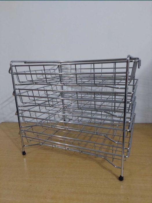Chrome Wire Desk Organizer / Module with 4 Drawers for Office Use64287244543363122
