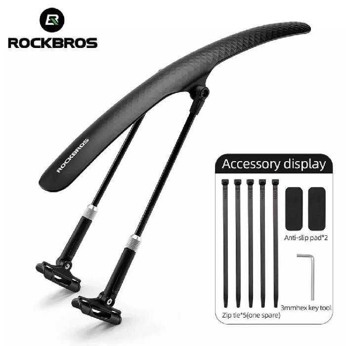 Błotnik rowerowy uniwersalny z regulacją - czarny ROCKBROS