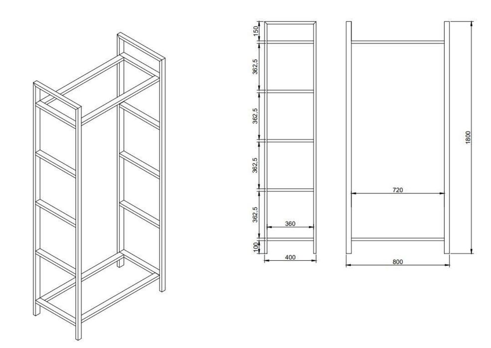 Стелаж з полицями