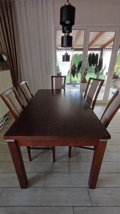 Stół do jadalni rozkładany + 6 krzeseł