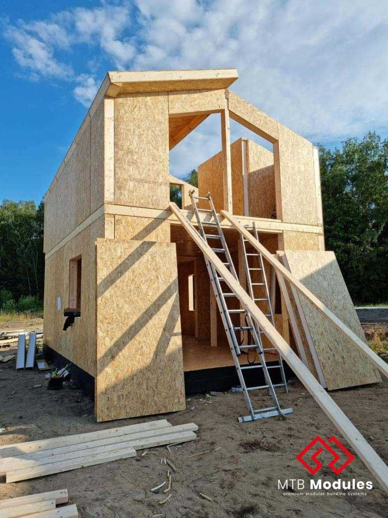 Gotowa konstrukcja SIP drewno C24 wkręty dom 70m2 całoroczny MTB FOUR