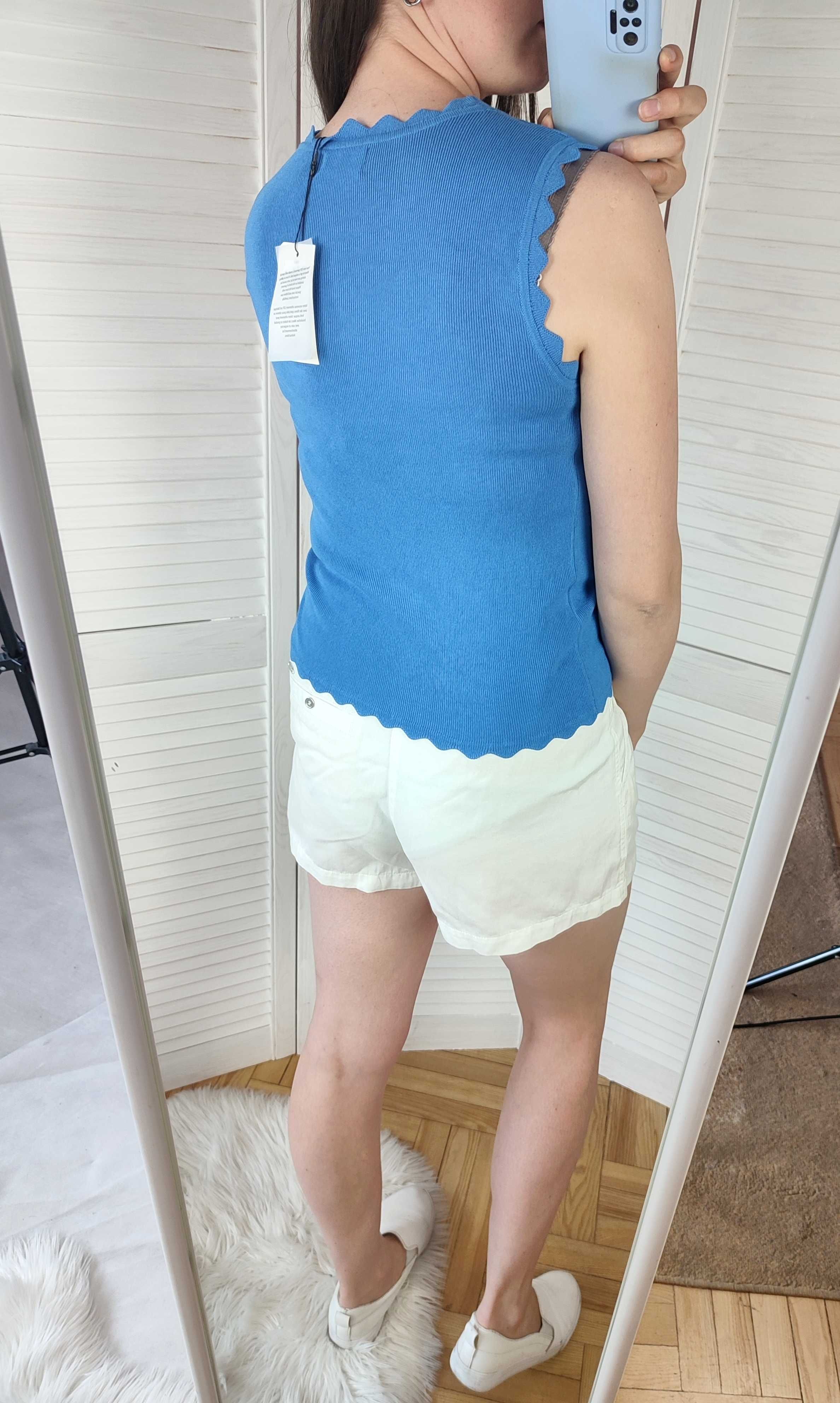 Niebieska damska bluzka na wakacje lato r. M Jacqueline de Yong