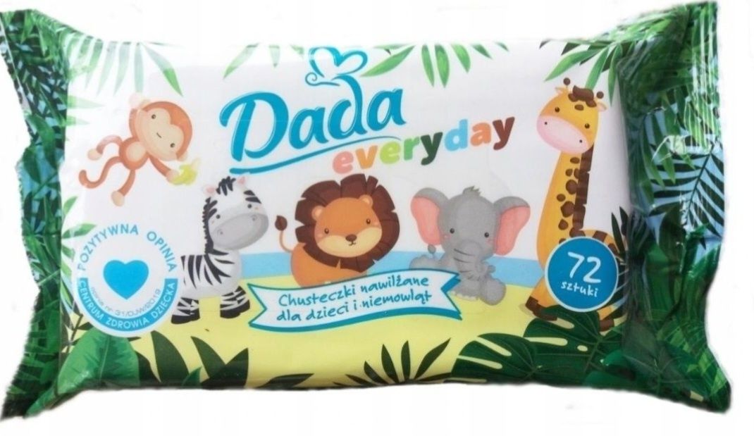 1zł Wysyłka Duzy karton chusteczek DADA Everyday Mokre Zielone7op.NOWE