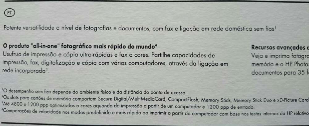 Impressora HP ,jato de tinta, tudo em um com fax scanner e copiadora