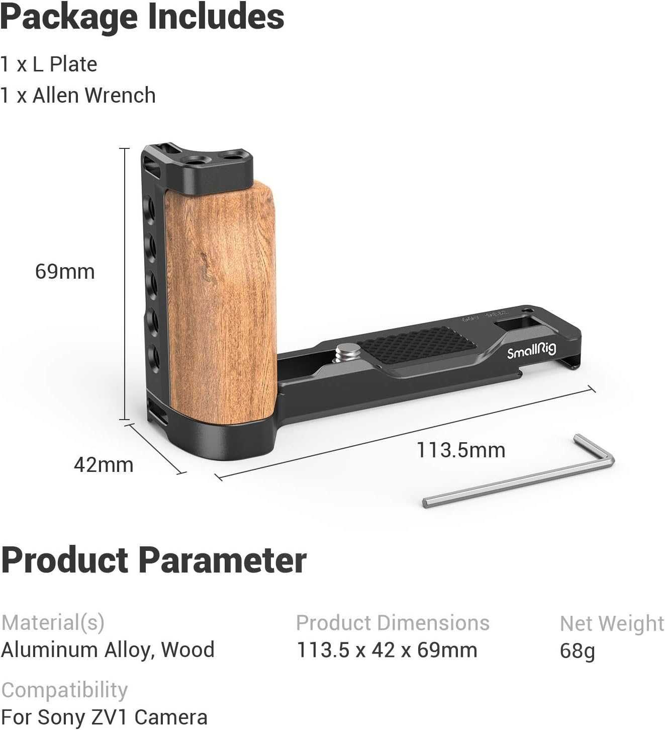 SmallRig L-wspornik do aparatu kamery Sony uchwyt do statywu [P22]