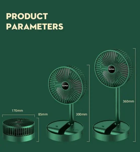 Складаний мінівентилятор з USB-зарядкою Wimpex WX 6505 безшумний