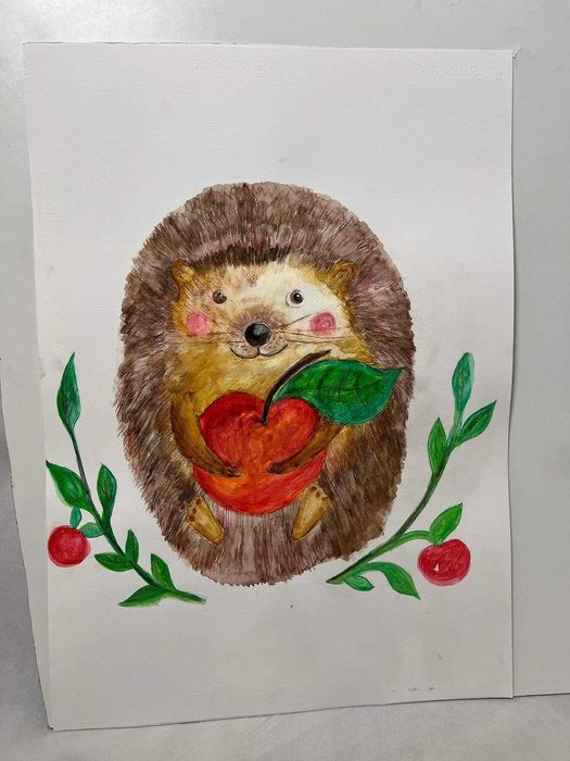 Plakat do pokoju dziecięcego, akwarela, ręcznie mal.50/70 cm Jeżyk