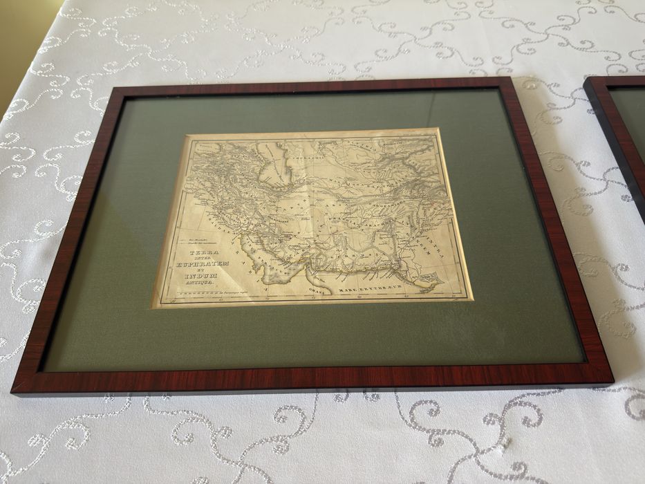 Antyczny Miedzioryt Komplet 2 Sztuk  XVIII Wiek Grafika Oryginał Rama