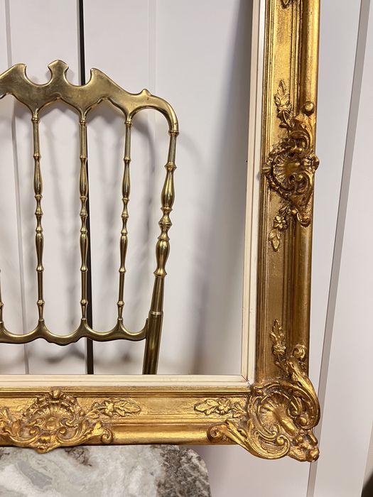 Rama do obrazu lustra debowa lustro antyk vintage drewniana złota