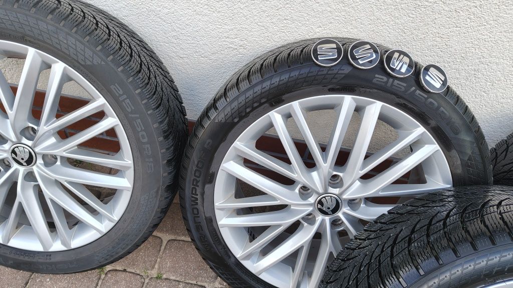 Koła opony zimowe 18' Skoda, Seat itp. 215/50r18 felgi 7J x18H2 ET45