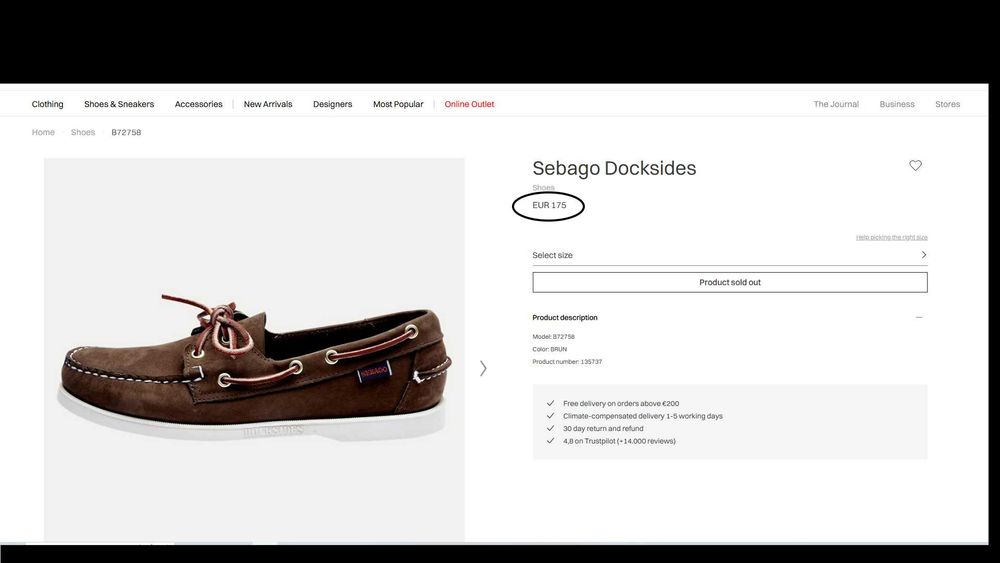 Кожаные топсайдеры Sebago Docksides
