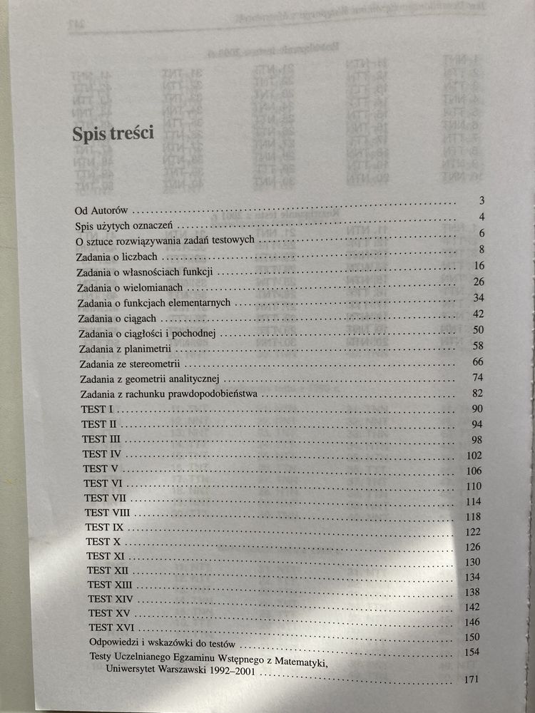 Matematyka - testy dla licealistów