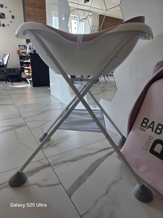 Beaba Zestaw wanienka Old Pink, stojak, przewijak