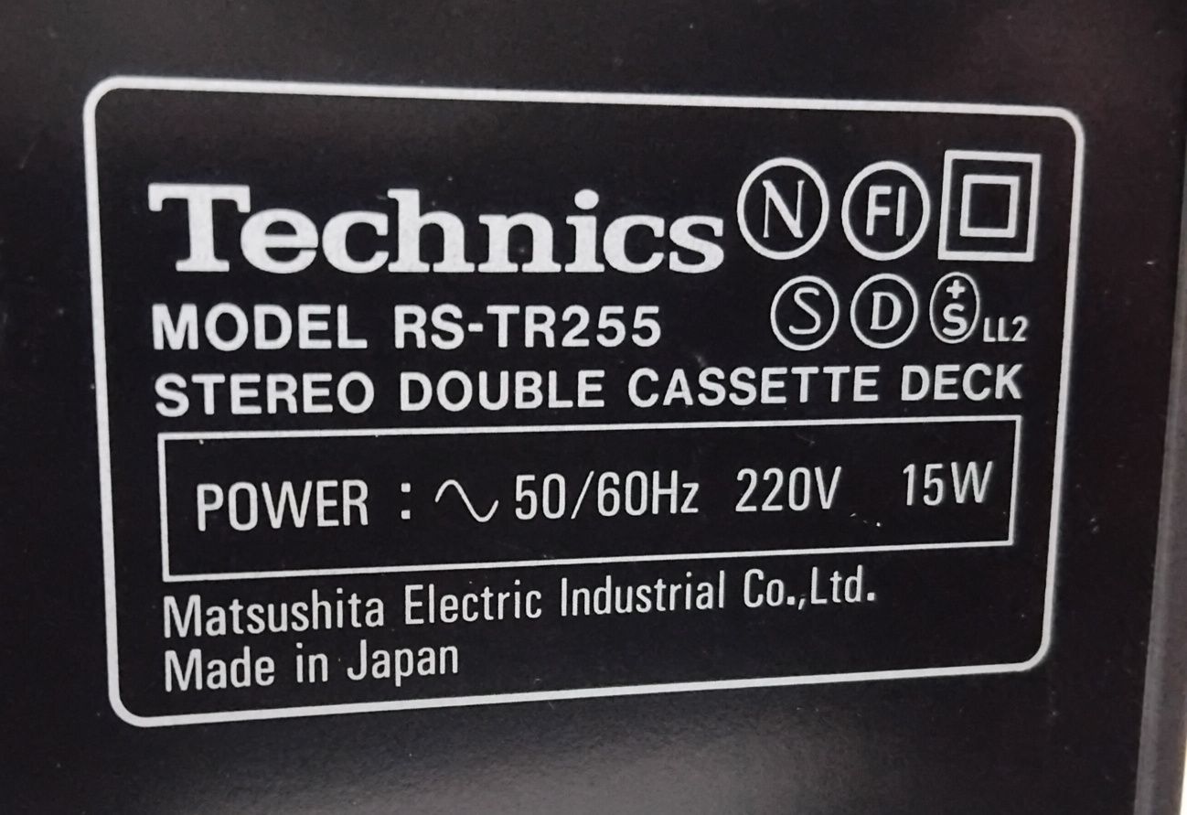 TECHNICS deck cassettes RS-TR255