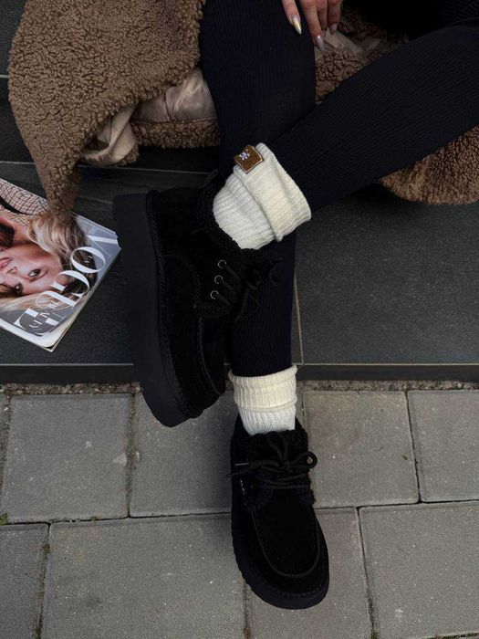 Жіночі зимові лофери [36-40] натуральна замша, хутро | тепле взуття