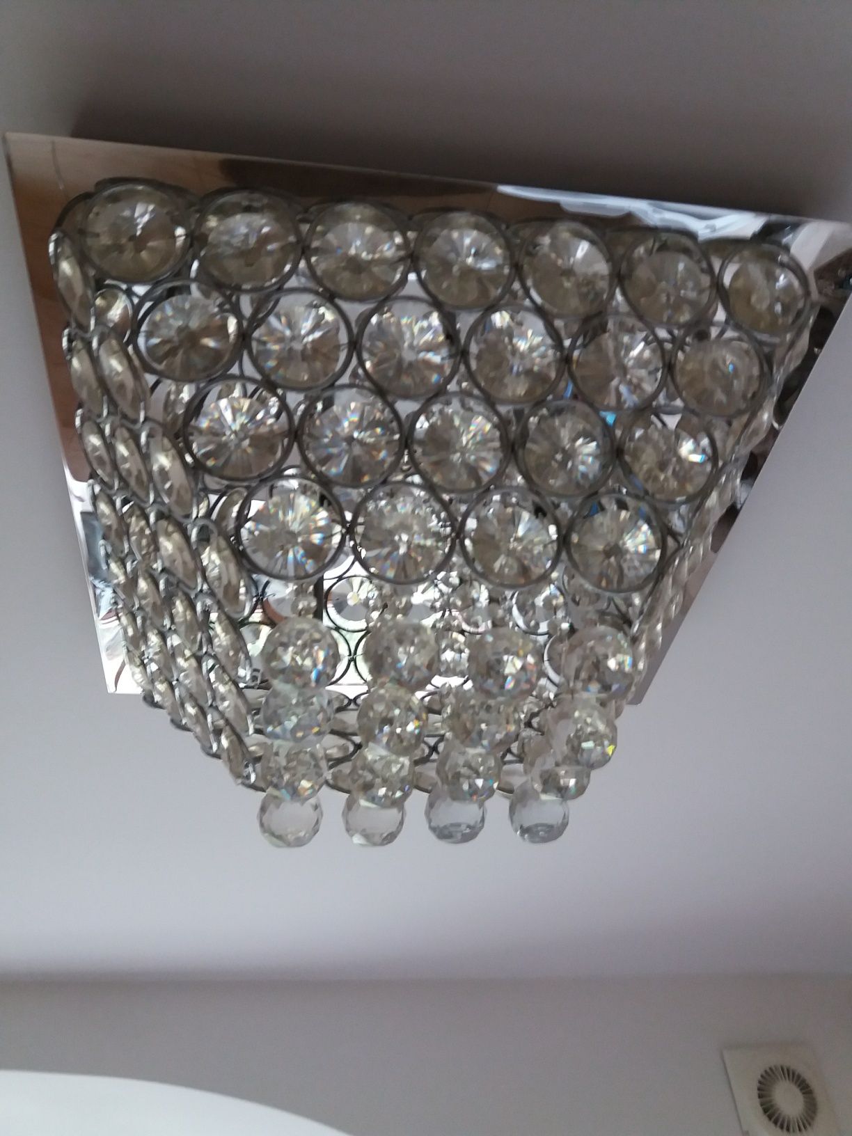 żyrandol plafon lampa kryształowy chrom