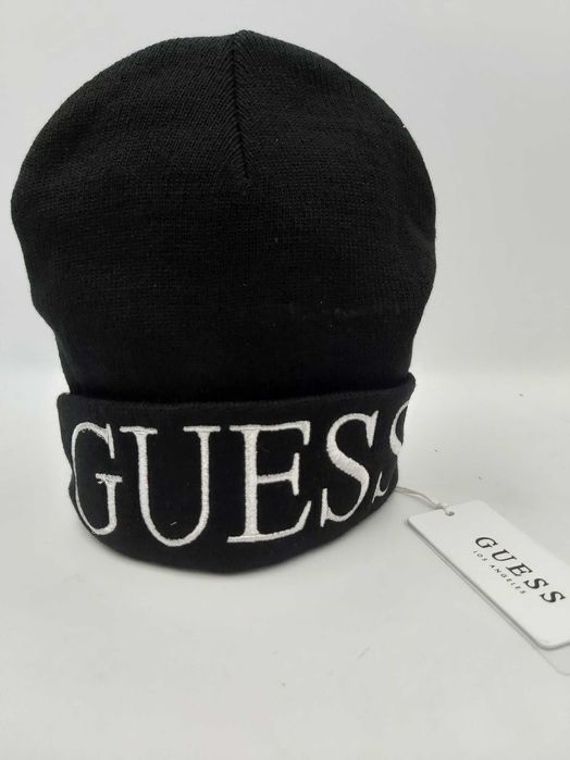 NOWA czapka zimowa GUESS  duże logo czarna L