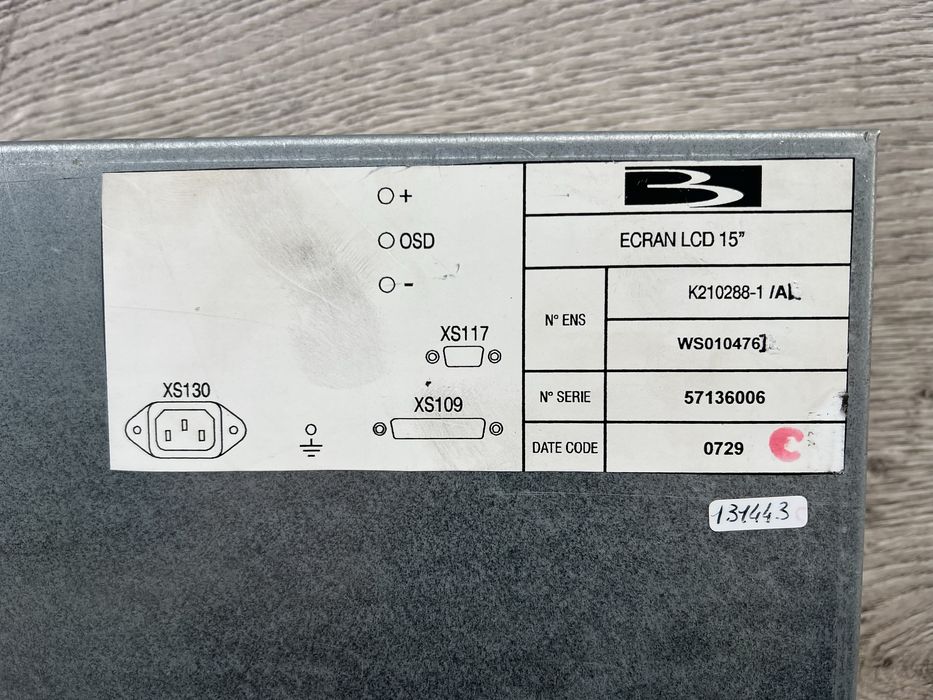 Monitor Wtryskarki BILLION ECRAN LCD 15” K210288 WS010476