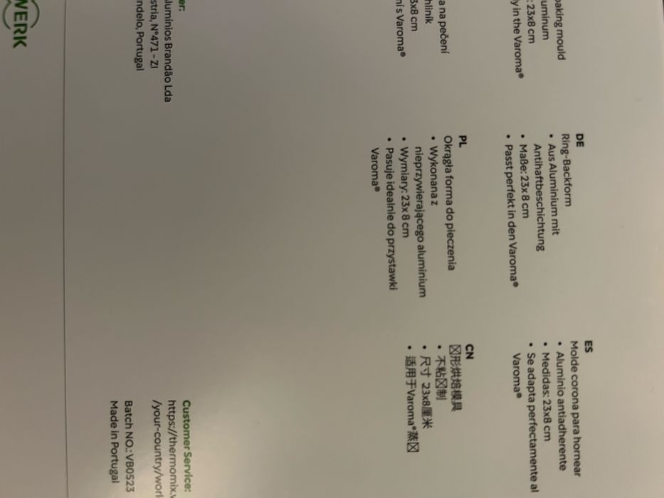 Okrągła forma do pieczenia z kominem thermomix