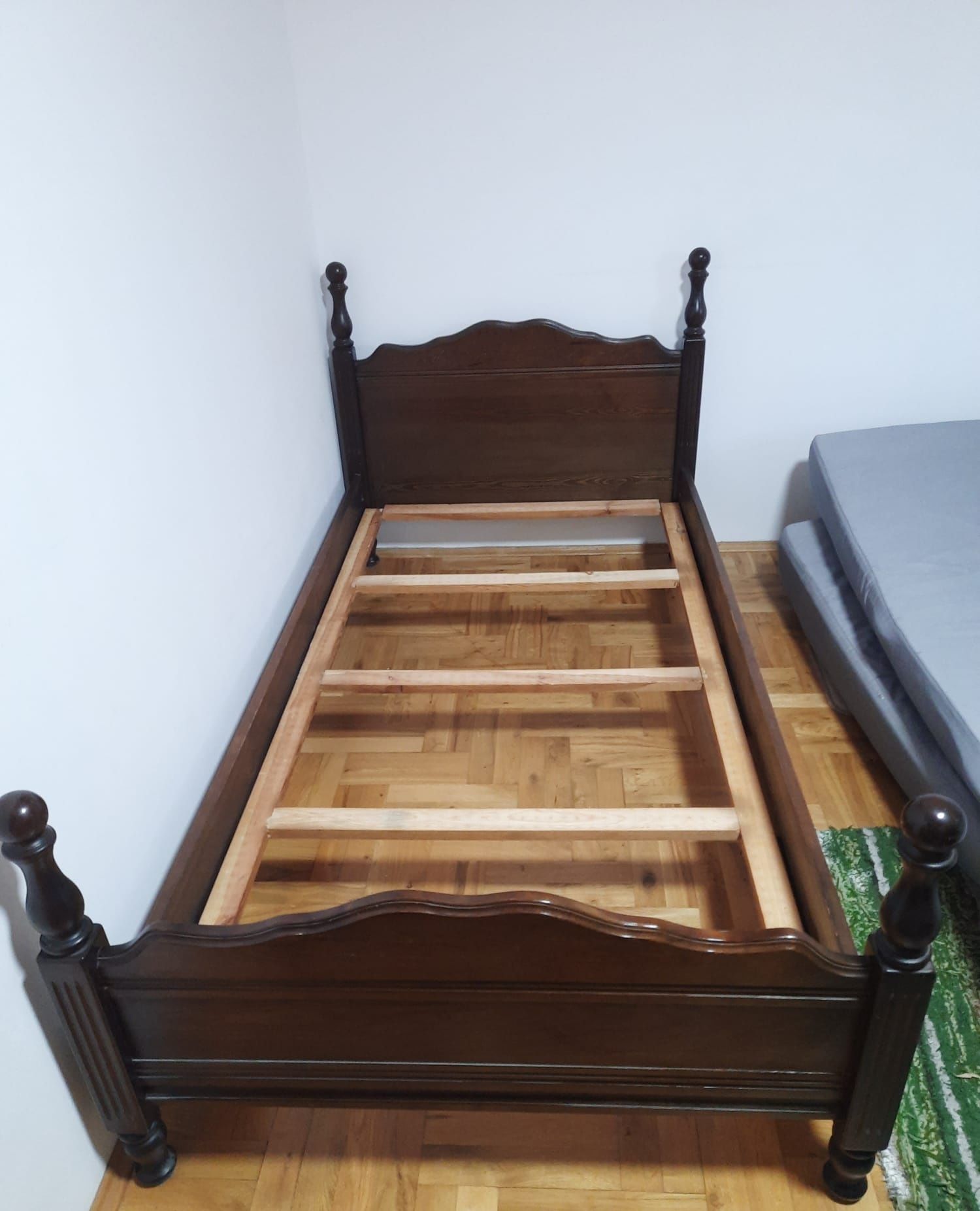 Łóżko drewniane 100x200, vintage , stare, bez materaca