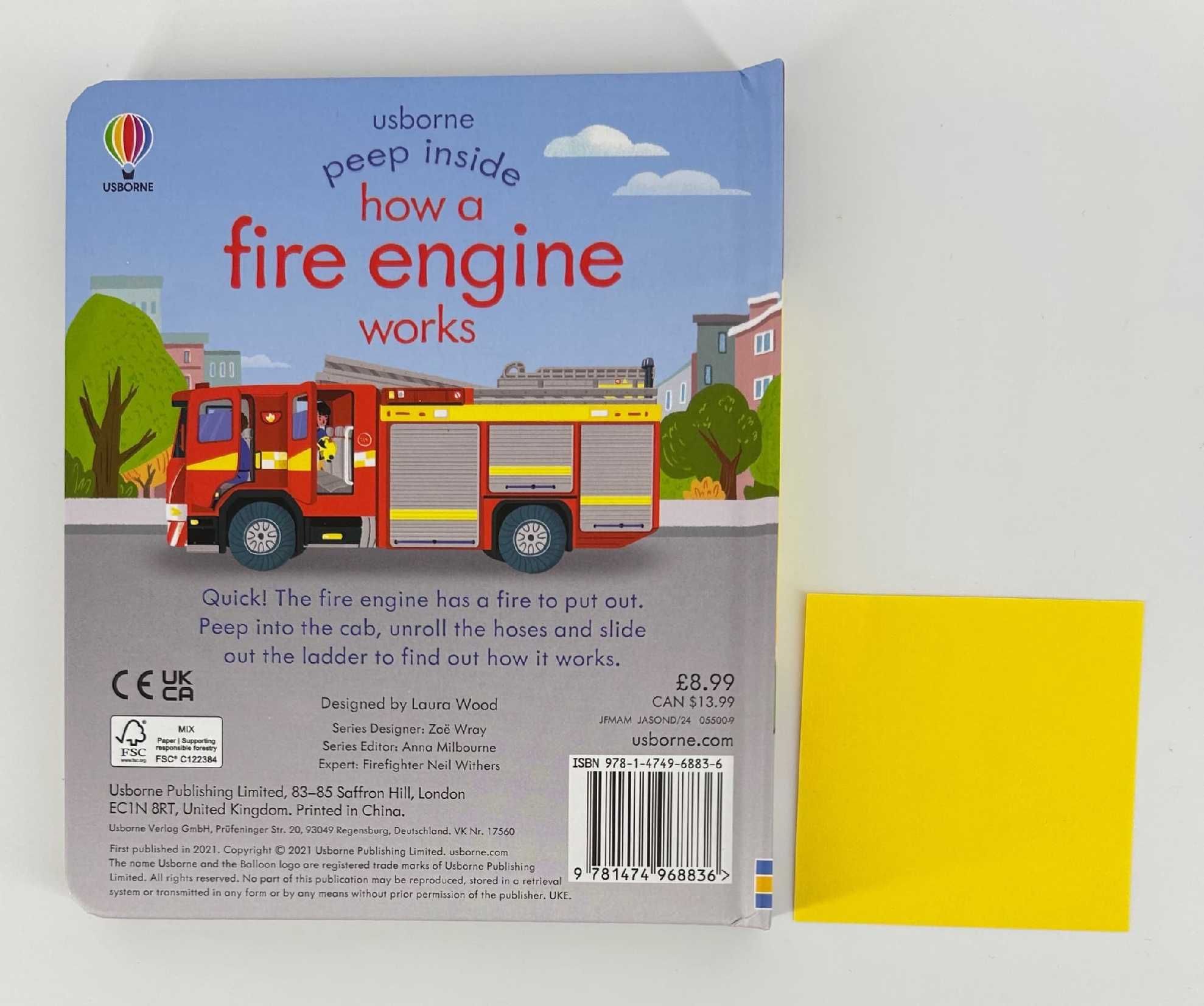 NOWA	Usborne Peep Inside how a Fire Engine works	książka po angielsku