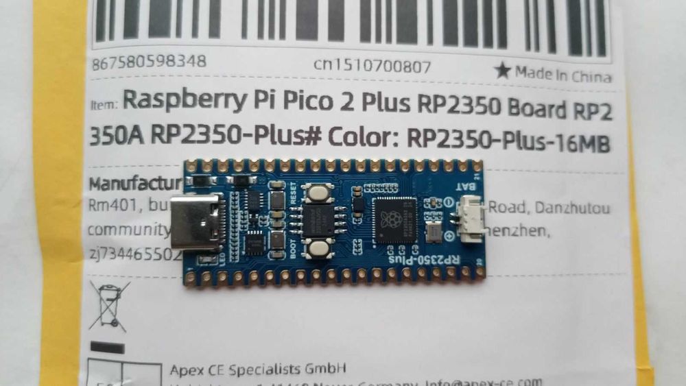 Raspberry Pi Pico 2 Plus RP2350 отладочная плата flash 4 MB / 16 MB