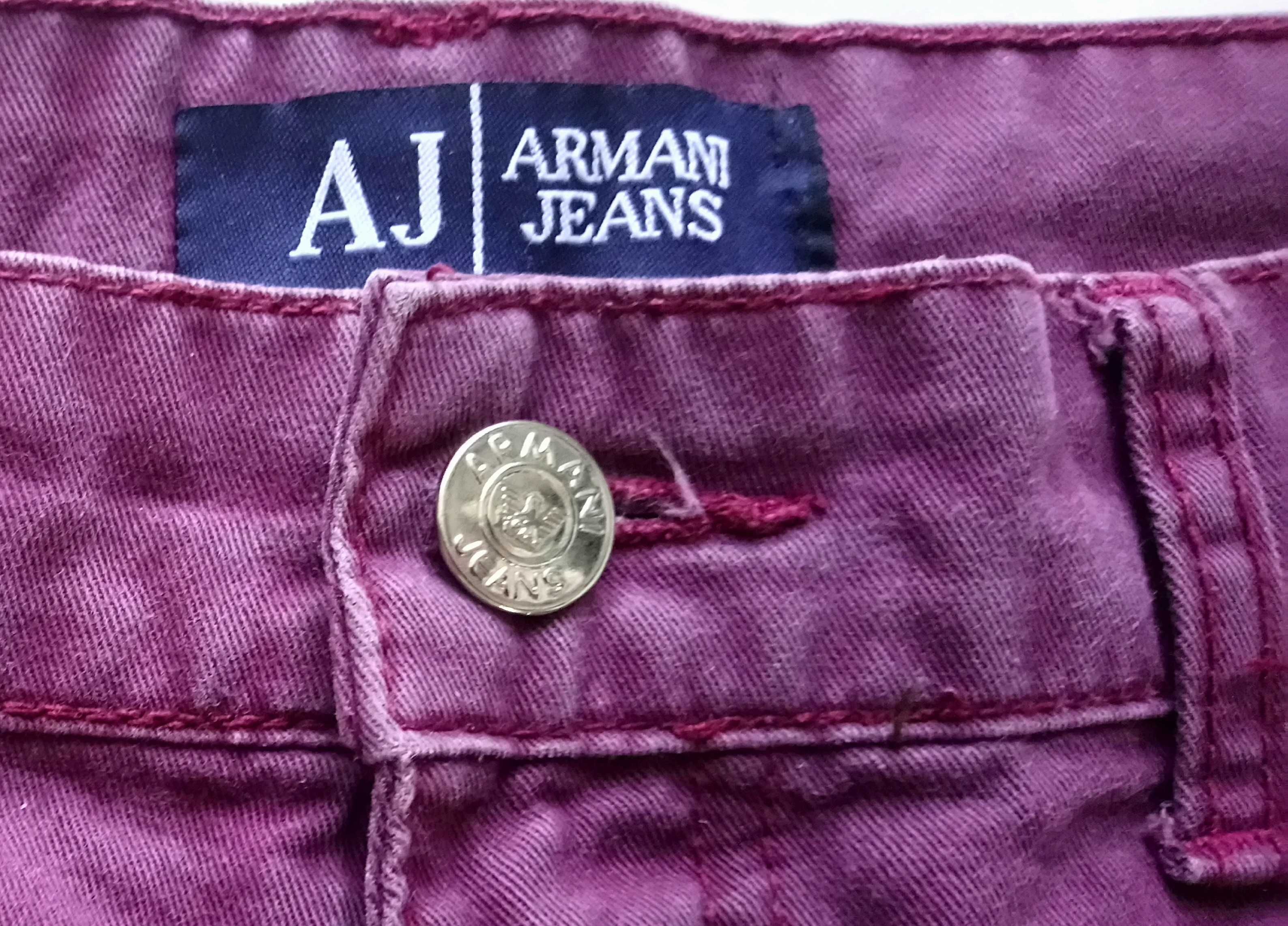 Męskie spodnie jeansowe ARMANI JEANS rozmiar M W32 bordowe wys gratis!