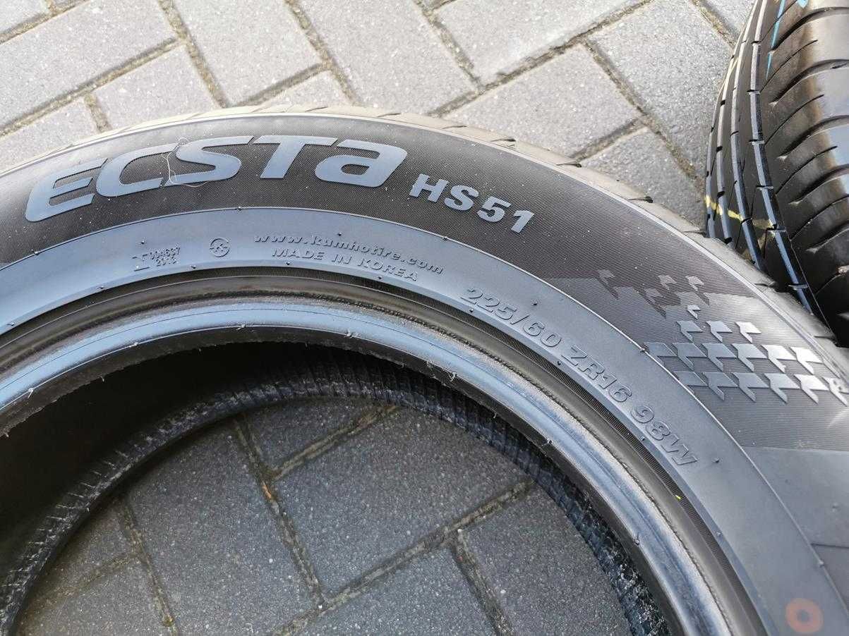 225/60 98W R16 KUMHO Ecsta HS51 2017r 7.5mm Letnie Opony 2szt Tanio