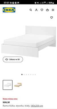 Sprzadam Rame łóżka Malm 180x200 Ikea