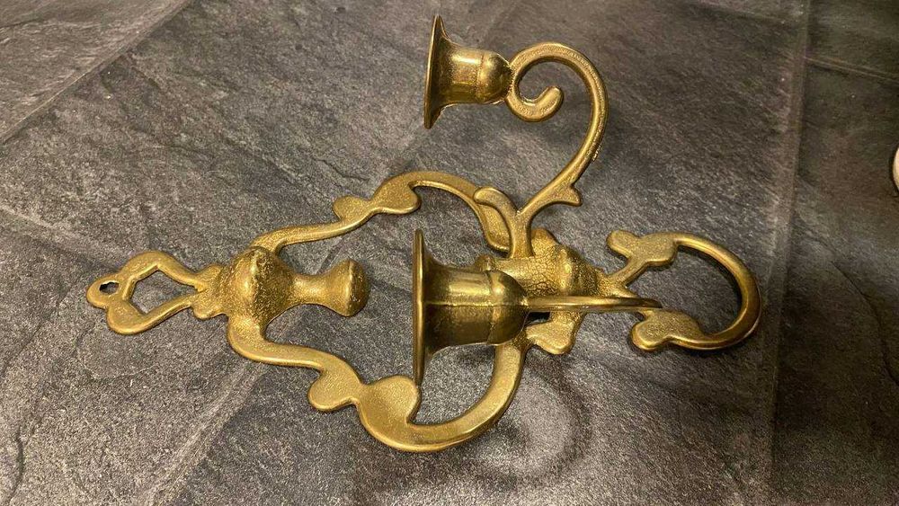 Канделябр на стену бронзовый на 2 свечи