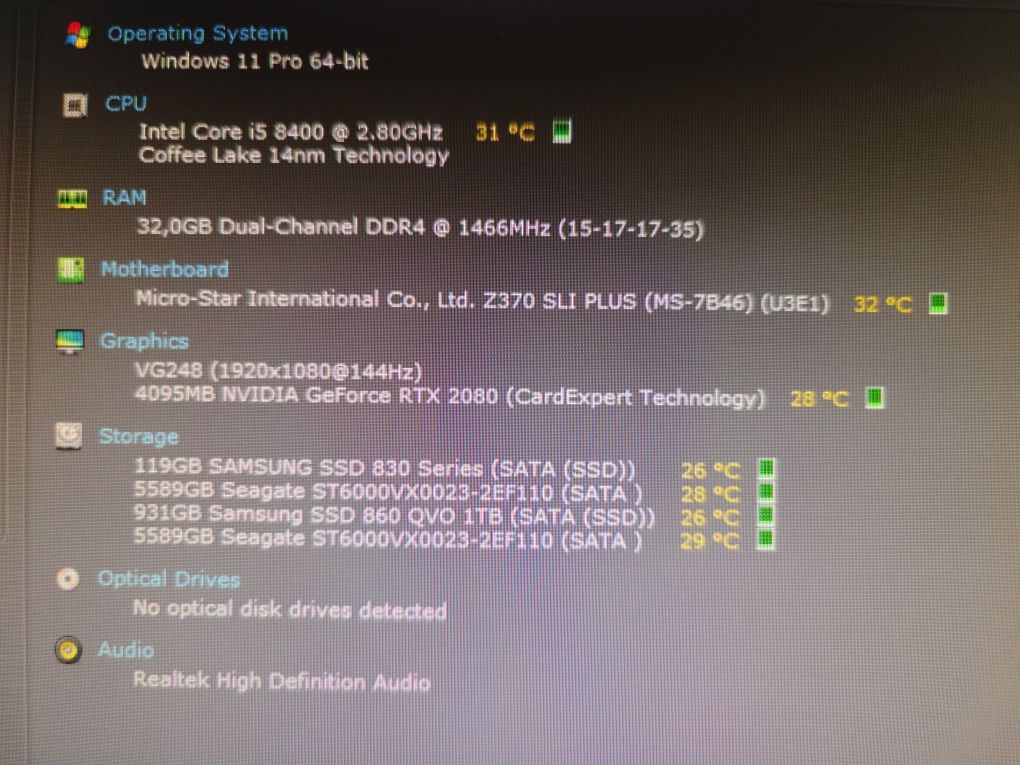 Komputer i5 32GB RamDDR4 2080 RTX