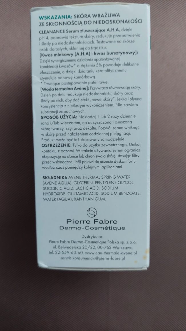 Avene cleanance serum złuszczające