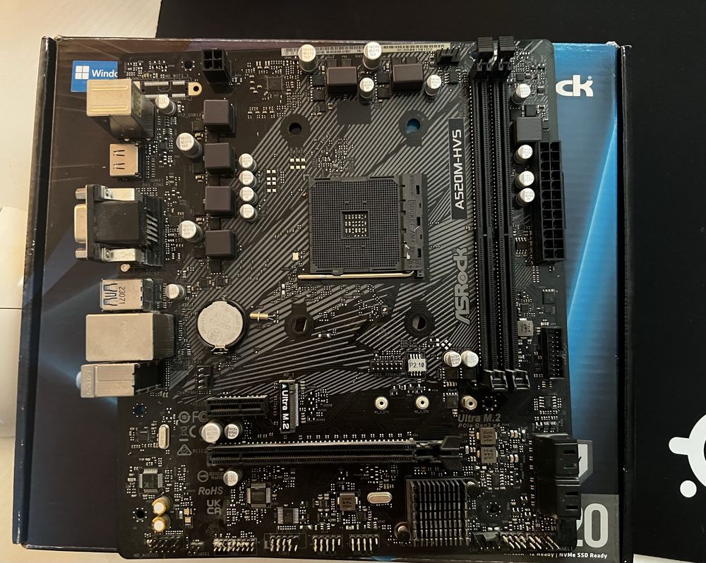 ASRock A520M-HVS | AM4 A520 | Nowy Bios | Działa z APU
