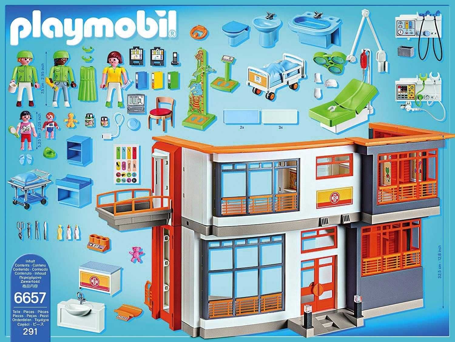 PLAYMOBIL CITY LIFE 6657 SZPITAL dzieciecy  z wyposażeniem zestaw XXL