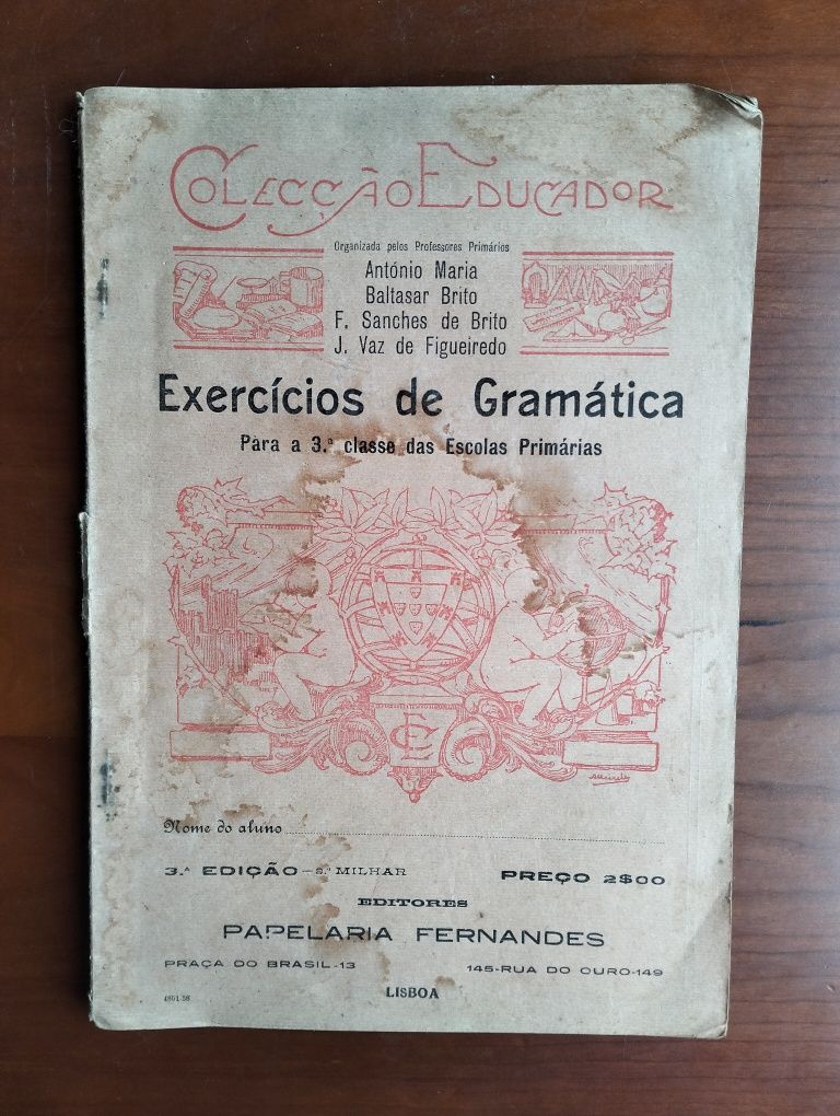 Antigo livro de Exercícios de Gramática anos 60