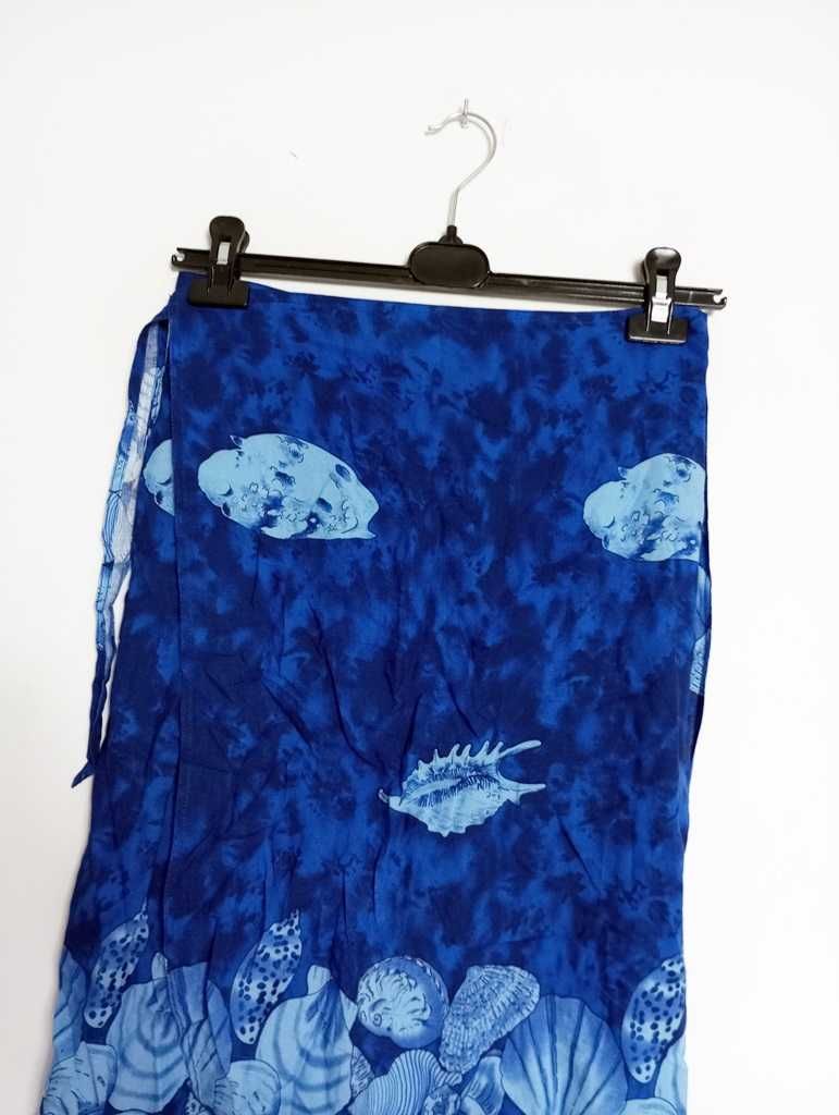 niebieskie pareo spódnica w muszle vintage