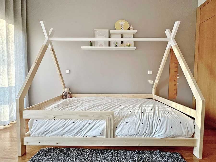 Cama Tipi Com e Sem Grades para Criança (Montessori)