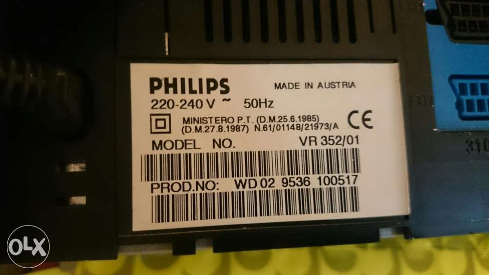 Leitor de vídeo cassetes Philips