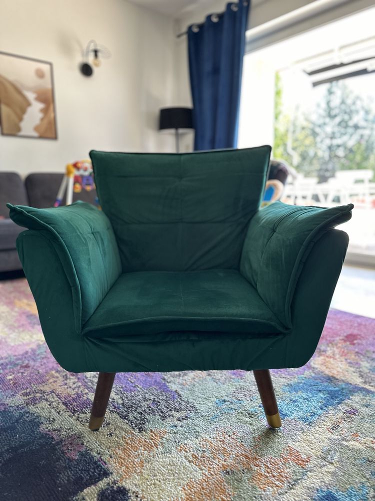 Fotel zielony - bardzo wygodny - stan idealny