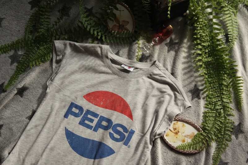 oryginalna t-shirt Bluzka koszulka pepsi coca cola szara letnia S