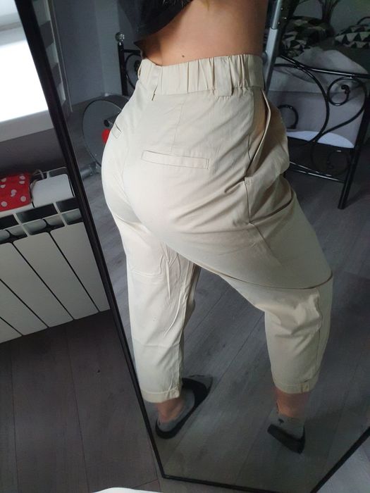 Stradivarius nowe spodnie cargo szlufki slouchy eleganckie chinosy M S